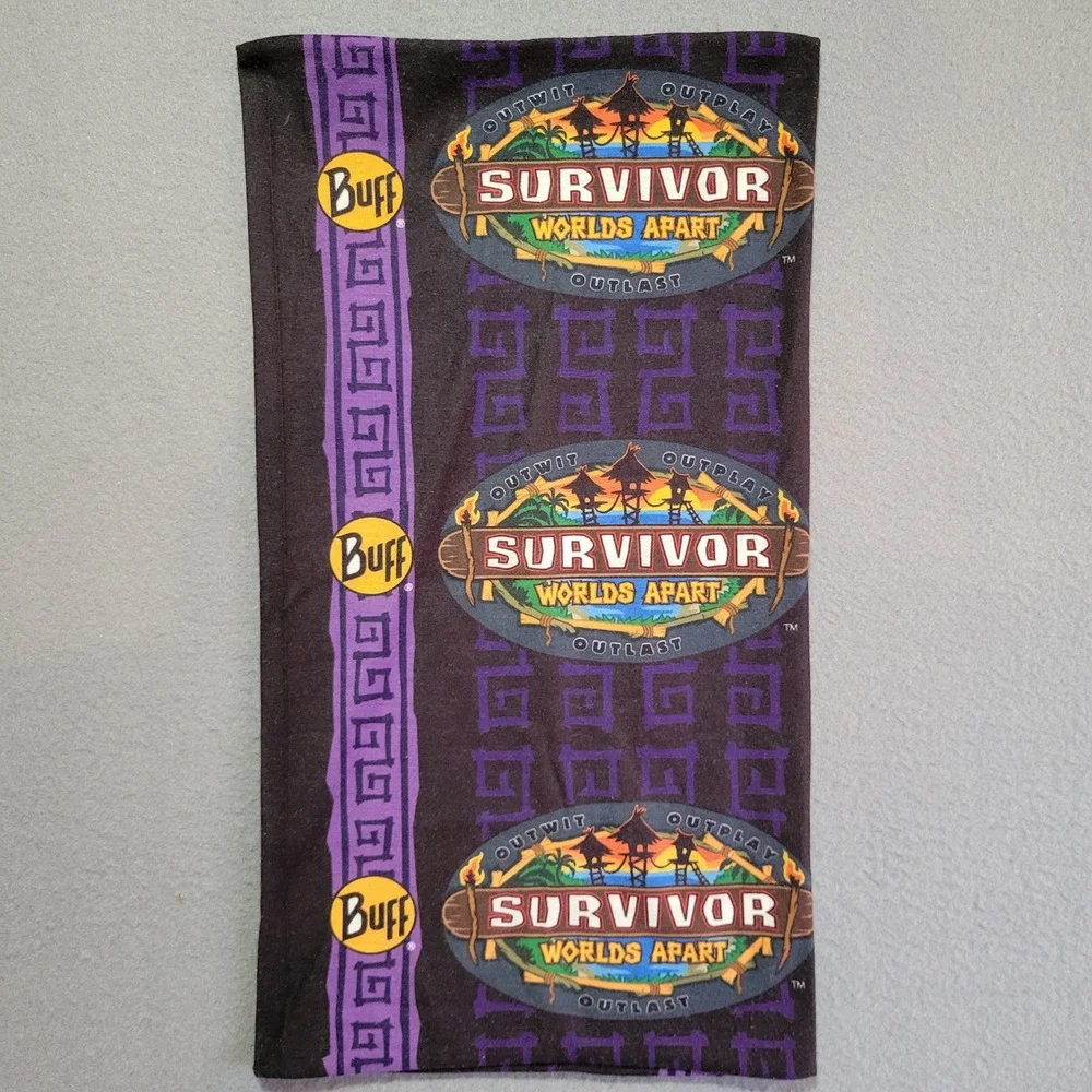Buff Survivor Worlds Apart Merica Tribe Purple Neck Gaiter Headwear CBS TV Show